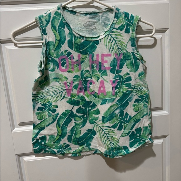 More Than Magic Other - Green Tropical Print Tank Top and blue tank top bundle